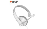 Meetion Hp002u Telephony 3.5mm Wired Headset Usb White